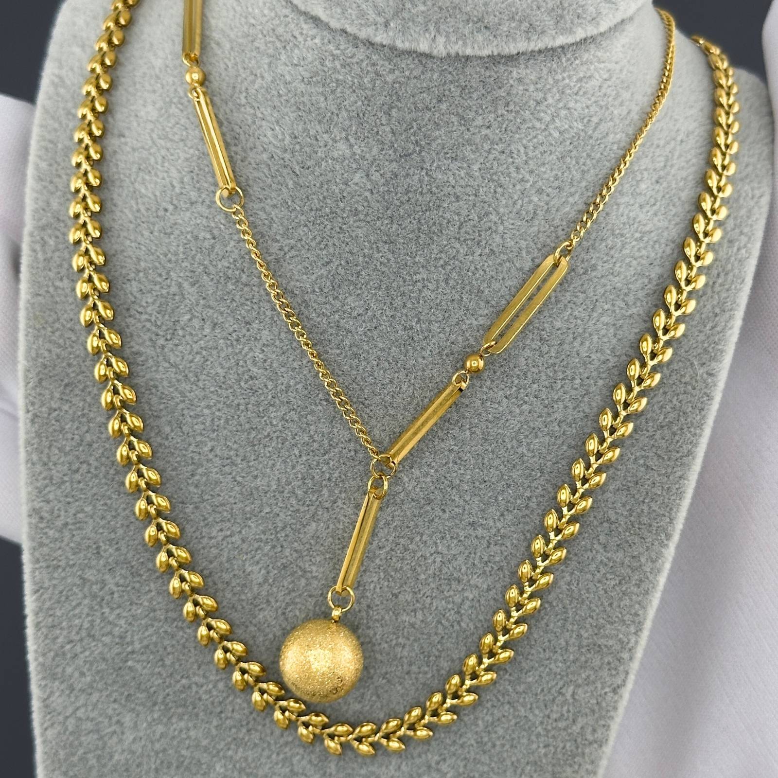 Necklace, 18K Gold Plated Steel