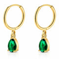 Liora Teardrop Crystal Waterproof Gold Hoop Earrings for Women by VYRA Jewellery