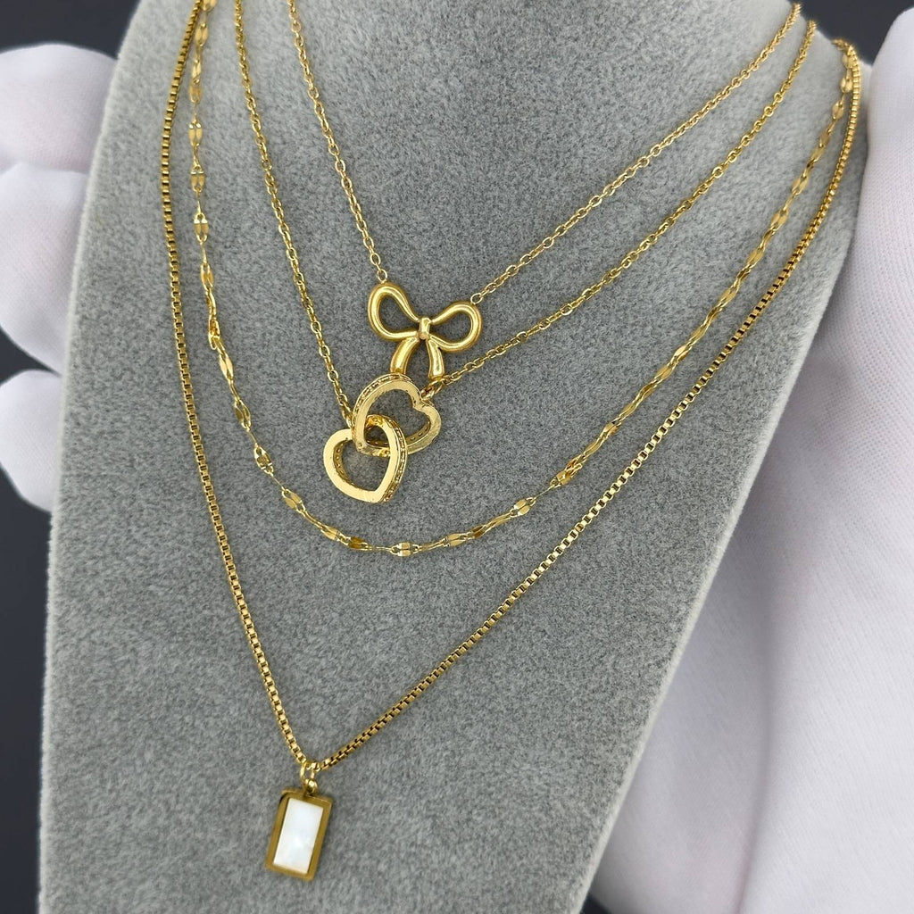 Necklace, 18K Gold Plated Steel